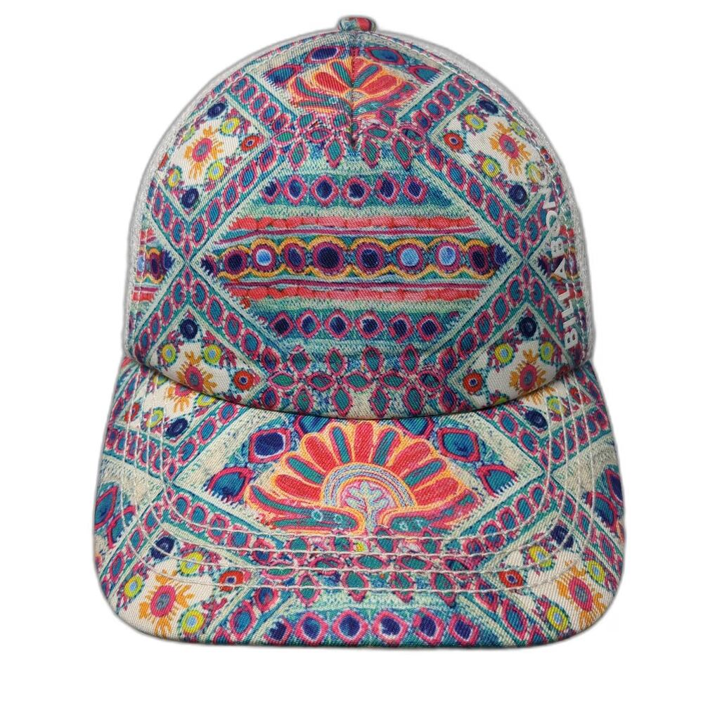 Billabong Trucker Hat Blue One Size Mesh Snapback Bohemian Tribal Geometric